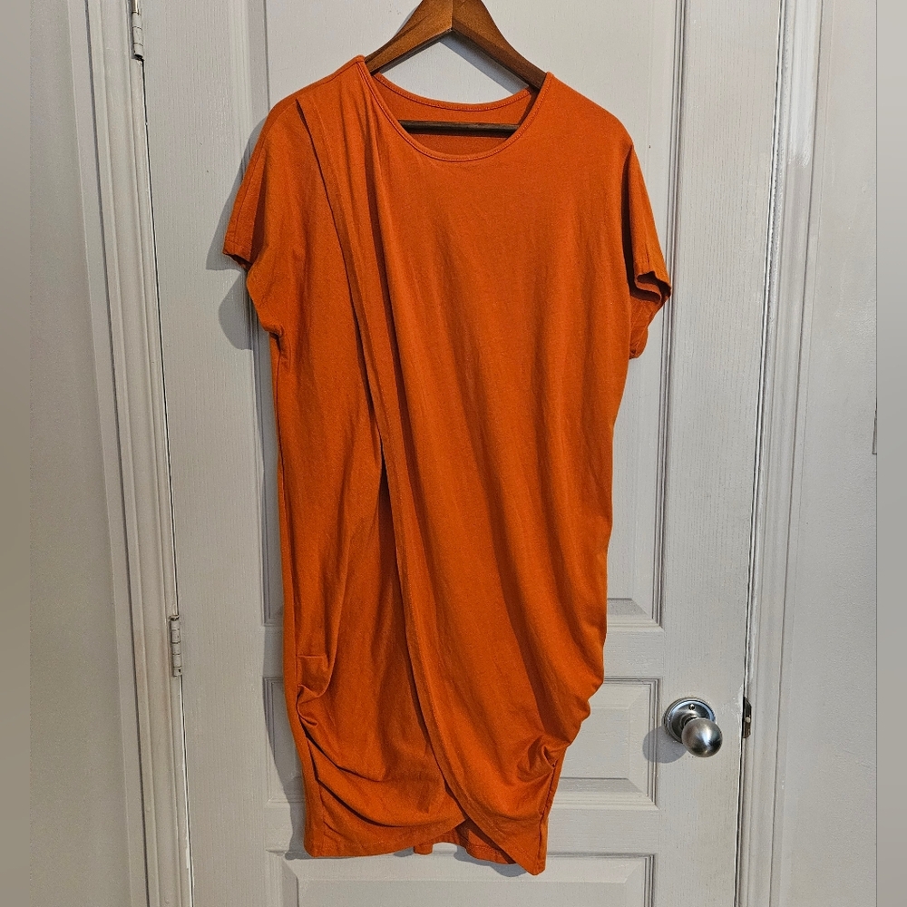 Stylish Asymmetrical Orange Dress